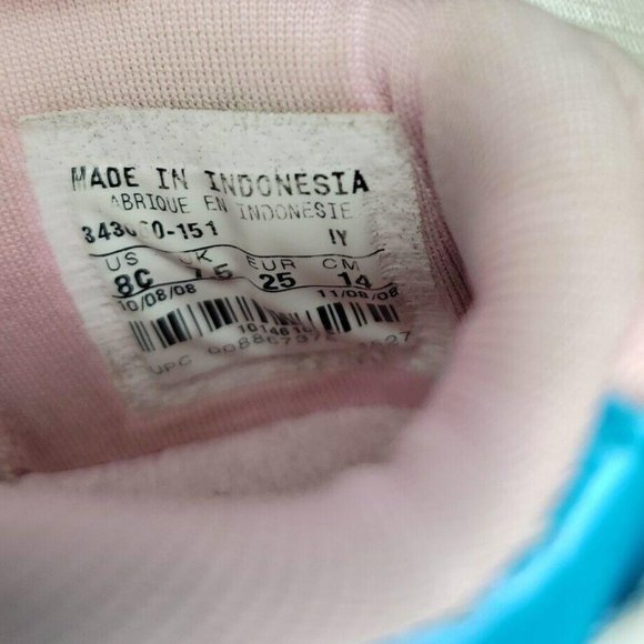 Nike Air Jordan Fusion 6 Girls Shoes Size 8C White Pink Turquoise - Picture 6 of 9